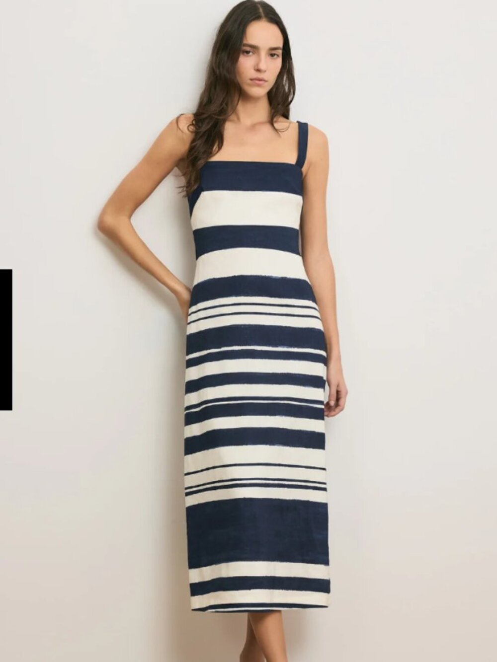 Ella Striped Midi Dress in Navy & Dove Stripes | Veronica Beard